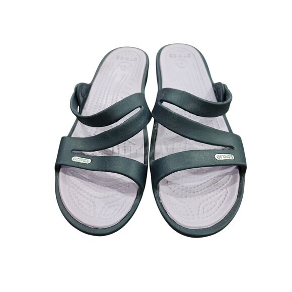 Womens Crocs Rhonda Wedge Grey and Purple size 10 - Picture 1 of 7